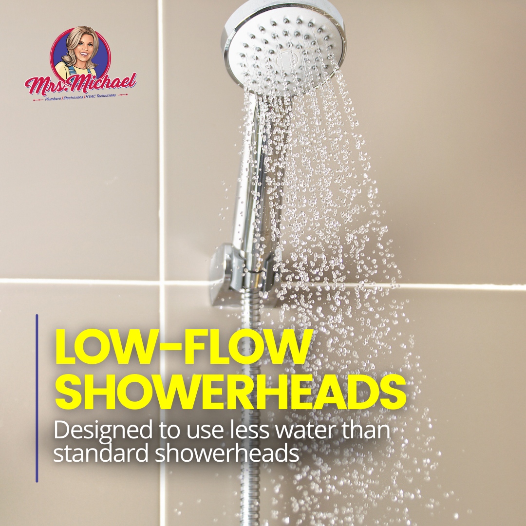Low-flow showerheads give you a satisfying shower experience without wasting water. They use around 1.5-2.0 gallons per minute, compared to older models that can use 2.5 GPM or more. 

#WaterSaver #MrsMichaelPlumbing #EcoFriendly #SustainableLiving #SaveWater #GoGreen
