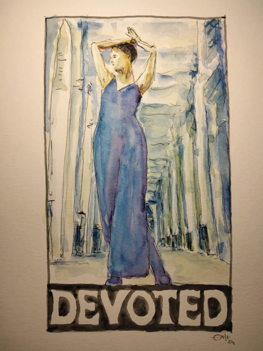 Devoted #thedailysketch #watercolour and #inkdrawing inspired by an image search for the word #devoted #originalartwork #thefates #artforsale julesartvan.etsy.com/listing/170780…