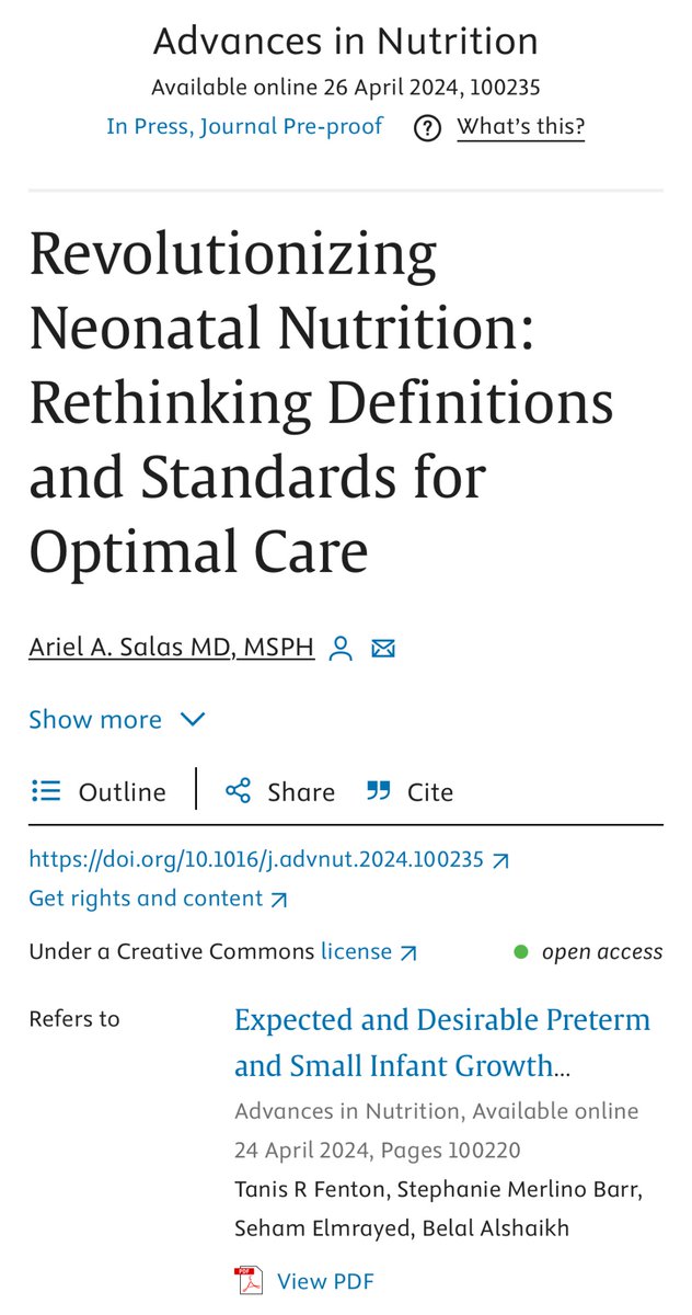 Ready to enhance your feeding protocol with growth outcome monitoring? 📋 Read Dr. Fenton’s latest review published in Advances in Nutrition @FentonGrowth doi.org/10.1016/j.advn… Many of her recommendations can revolutionize neonatal nutrition:
doi.org/10.1016/j.advn… #NeoTwitter