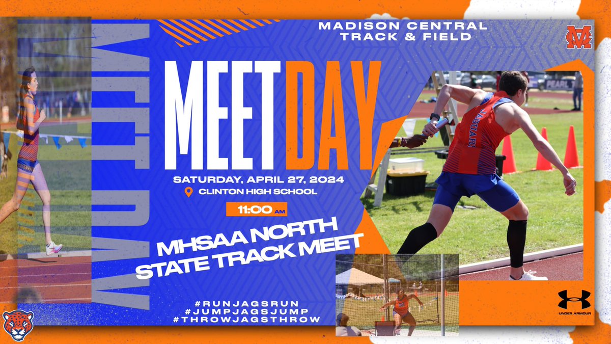 MCJagsTrack's tweet photo. ๐จ MEET DAY!๐จ
๐ 4/27/24
๐Clinton High School
โฐ 11:00 Field Events
๐ https://t.co/Izgrgr0kB9
#GoJags #JagFast #RunJagsRun #JumpJagsJump #ThrowJagsThrow https://t.co/LYDuNYJmdA