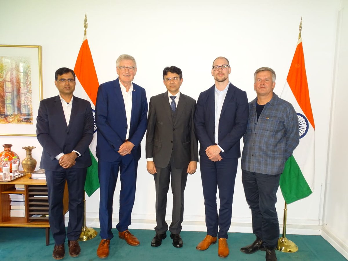 Chairman of Indian Danish Chamber of Commerce, Søren Holm Johansen, Dir. Mads Schlosser & Mr. Thomas Sehested called on Amb @manishprabhat06. IDCC’s ‘Next Step India’ project for further strengthening #IndiaDenmark partnership was discussed. #dkbiz