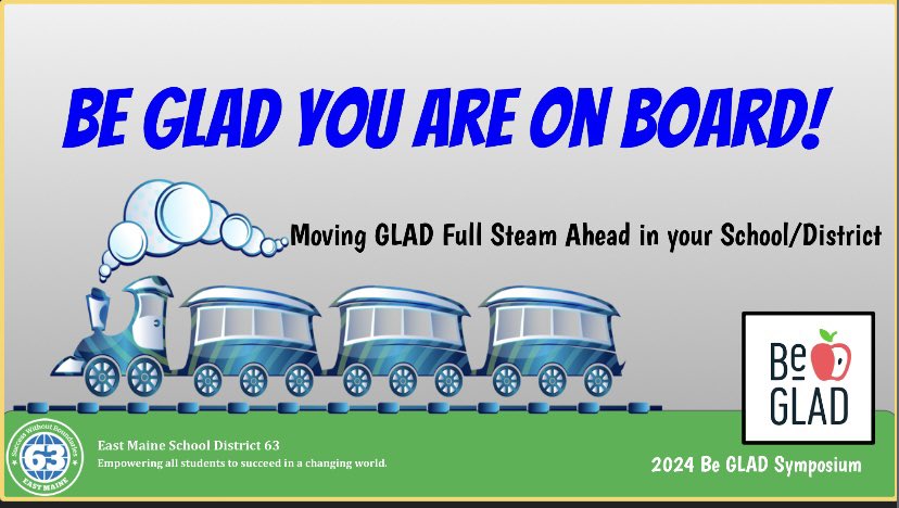 So proud to be able to share <a href="/D63Gemini/">Gemini School</a>’s journey to and on the <a href="/BeGladTraining/">Be Glad Training</a> train to support multilingual students! #proudAP #multilingualstudentsrock #allaboard #braggedaboutourstaff #outoftheboxtrainingideas