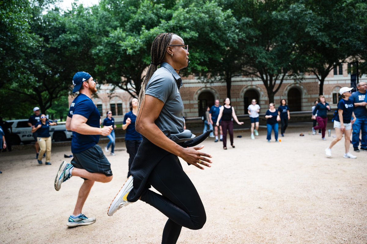 We Walk! We Run! Paula and I did a little of both during the first Stride Out Stress event for Rice faculty and staff. @RiceUniversity, we're committed to supporting our employees’ physical and mental health. Thanks for coming, everyone, and keep it up! #move