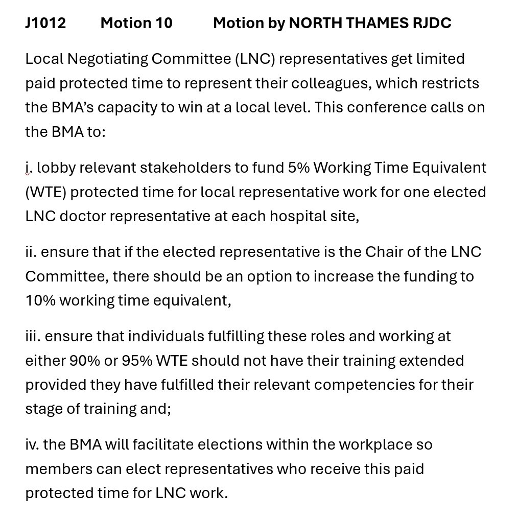 Cracking proposal from @Doyvla to promote the most important roles in our union, backed by @y_meddyg @MunchkinDr and @lobatan_tunde Overwhelming support at @TheBMA #JDConf24