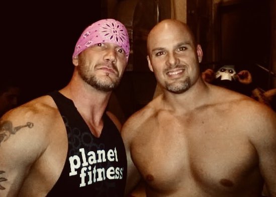 Me and Damien Wayne from a million years ago. Such a good brother. Honored to share the ring with him. 🙏