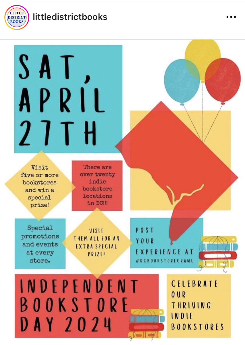Happy 8th Birthday to @eastcitybooks! And celebrate Independent Bookstore Day at any of our amazing Ward 6 shops like East City Bookshop, Solid State Books, Little District Books, & Politics and Prose! 📚 📚