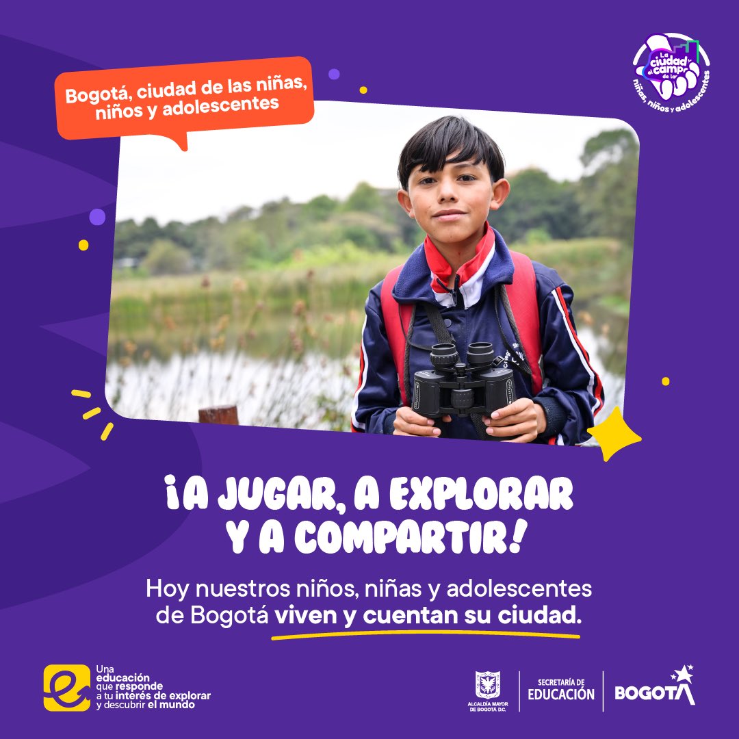 🌆 ¡Hoy en el Día de la Ciudad de las Niñas, Niños y Adolescentes daremos un paseo! 🛤️ Desde el colegio Enrique Olaya Herrera, vamos a recorrer espacios llenos de diversión y exploración para contar y construir esa Bogotá que tanto queremos vivir. #MesDeLaNiñez