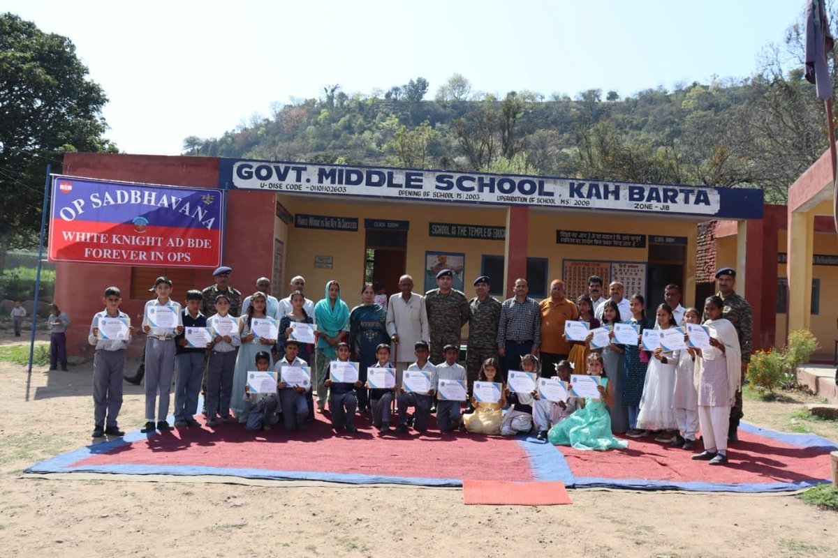 #IndianArmy provides Scholarship to Children of Govt Middle School, Kah Barta, Udhampur.