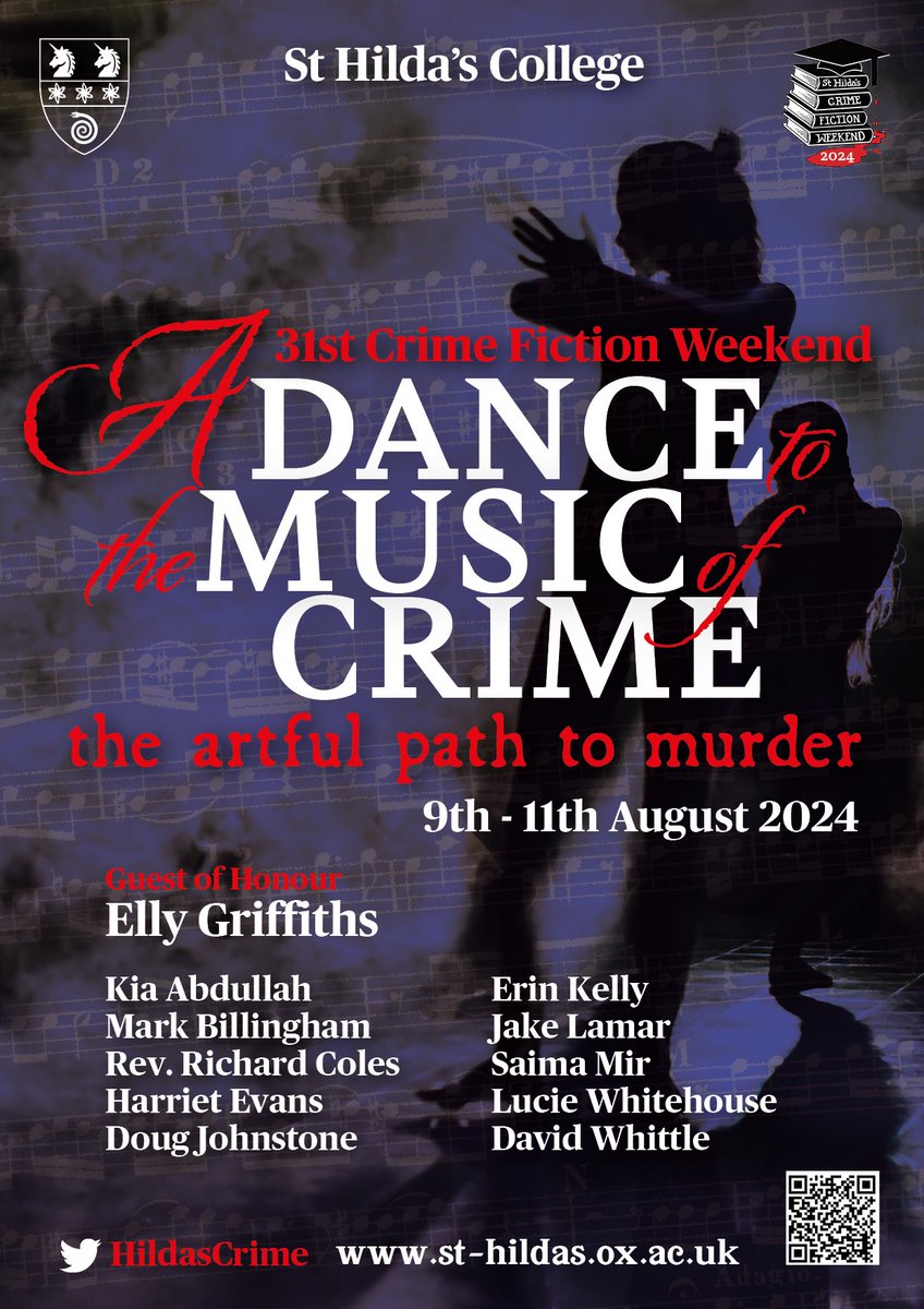 HildasCrime's tweet photo. Tickets are on sale for our 31st Crime Fiction Weekend! Guest of Honour @ellygriffiths &amp; speakers inc @MarkBillingham @RevRichardColes @mserinkelly @KiaAbdullah @doug_johnstone @SaimaMir @HarrietEvans @LWhitehouse5 @jakelamar

9-11 Aug in Oxford &amp; online

https://t.co/E88KTVPRHY https://t.co/FS1uSUlO7o