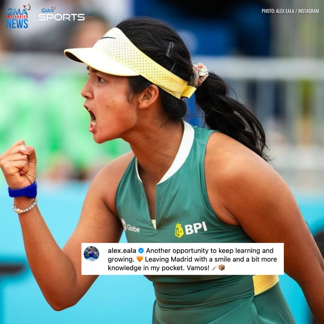 ONWARD AND UPWARD! 🔥

Despite her exit in the 2nd round of the Madrid Open, Filipina tennis star Alex Eala achieved her biggest professional career win in the tournament with her victory over WTA No. 41 Lesia Tsurenko.

Follow #GMASports for more updates.

📸: Alex Eala / IG