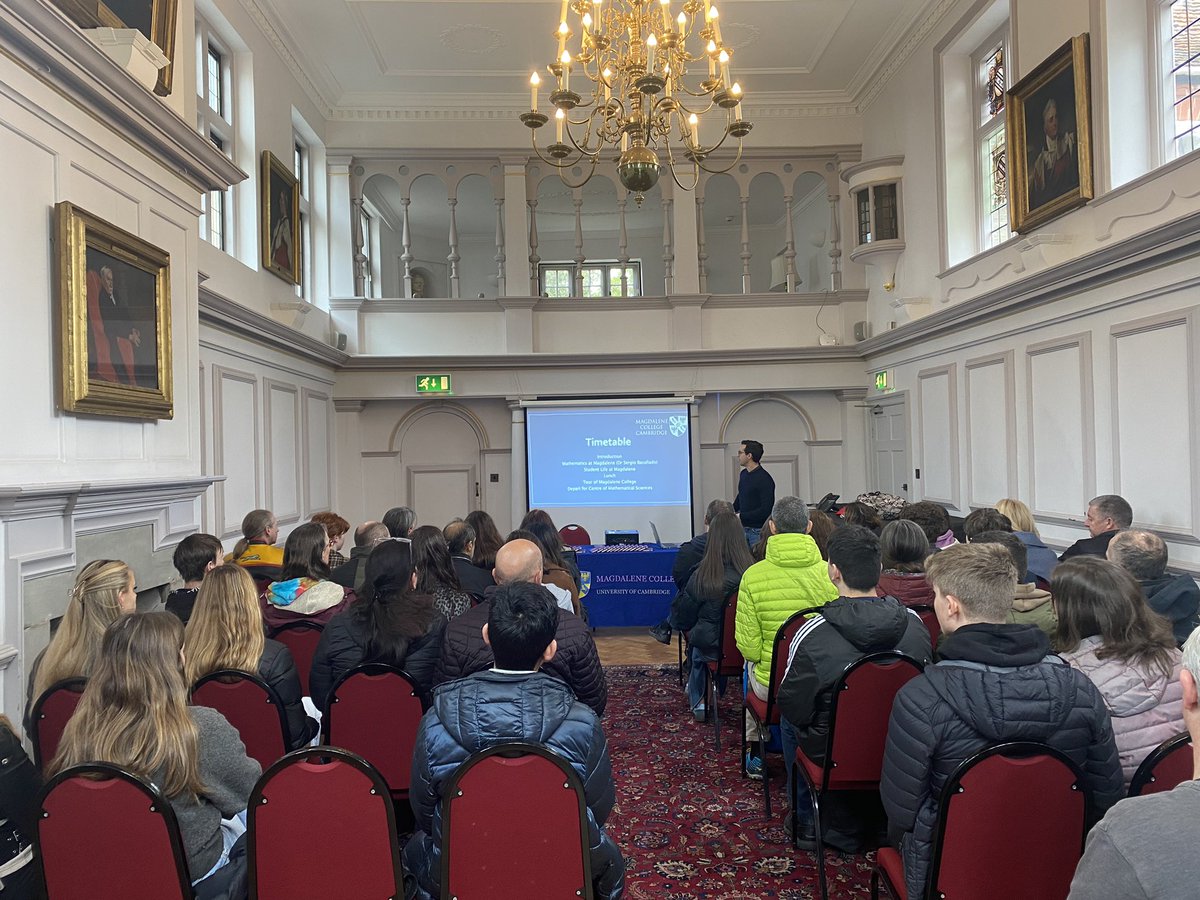 A great turnout for the @FacultyMaths Open Day at Magdalene! Attendees received a tour of the College, an admissions talk, and a Q&A with a current Maths undergraduate, before an afternoon of workshops at the Centre for Mathematical Sciences.