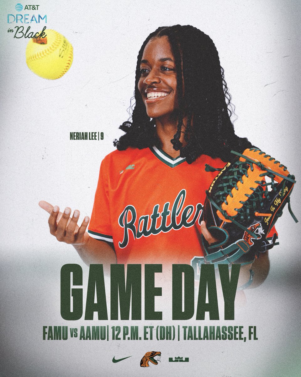 𝙂𝘼𝙈𝙀𝘿𝘼𝙔!! The Rattlers host Alabama A&M in their final games of the season. ⌚️12 PM (DH) 📺 famuathletics.com/rattlersplus 📊 famuathletics.com/softballlivest… 📱 bit.ly/3UkkR2j (Digital Program) #FAMU | #FAMUly | #Rattlers | #FangsUp 🐍