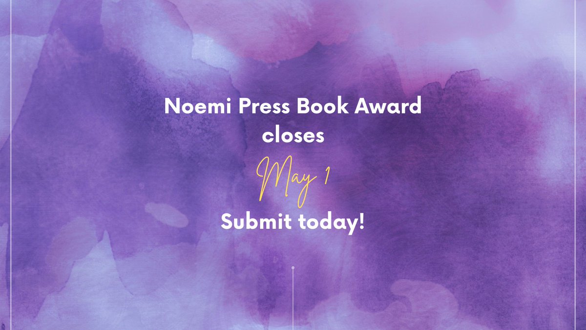 Less thank one week left to submit your full-length poetry manuscript to our annual book award! noemipress.submittable.com/submit We look forward to reading your work!