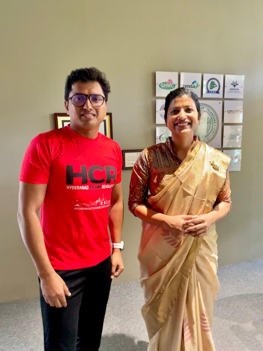Great Day @HydcyclingRev #HyderabadCyclingRevolution Thanks to Mrs Amrapali Kata MD of @md_hgcl , @HMDA_Gov joint metropolitan commissioner, MD Musi RiverfrontDevelopment for the support #ActiveMobility @sselvan @akhil_rao_arc @historianhaseeb @TelanganaCMO @CommissionrGHMC