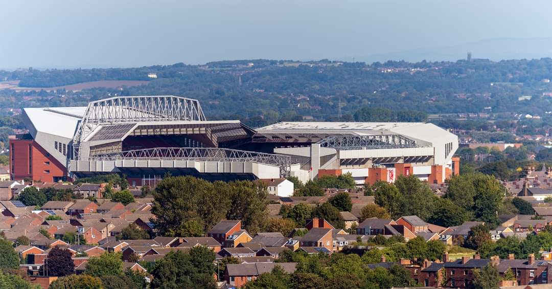 Liverpool FC's Anfield stadium in the sunshine. #LFC