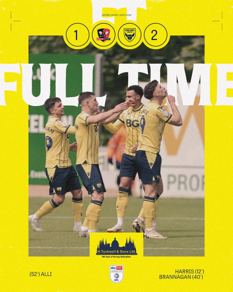 Play offs = secured 🔐💛 🟡🔵 #OUFC | FT: 1 - 2