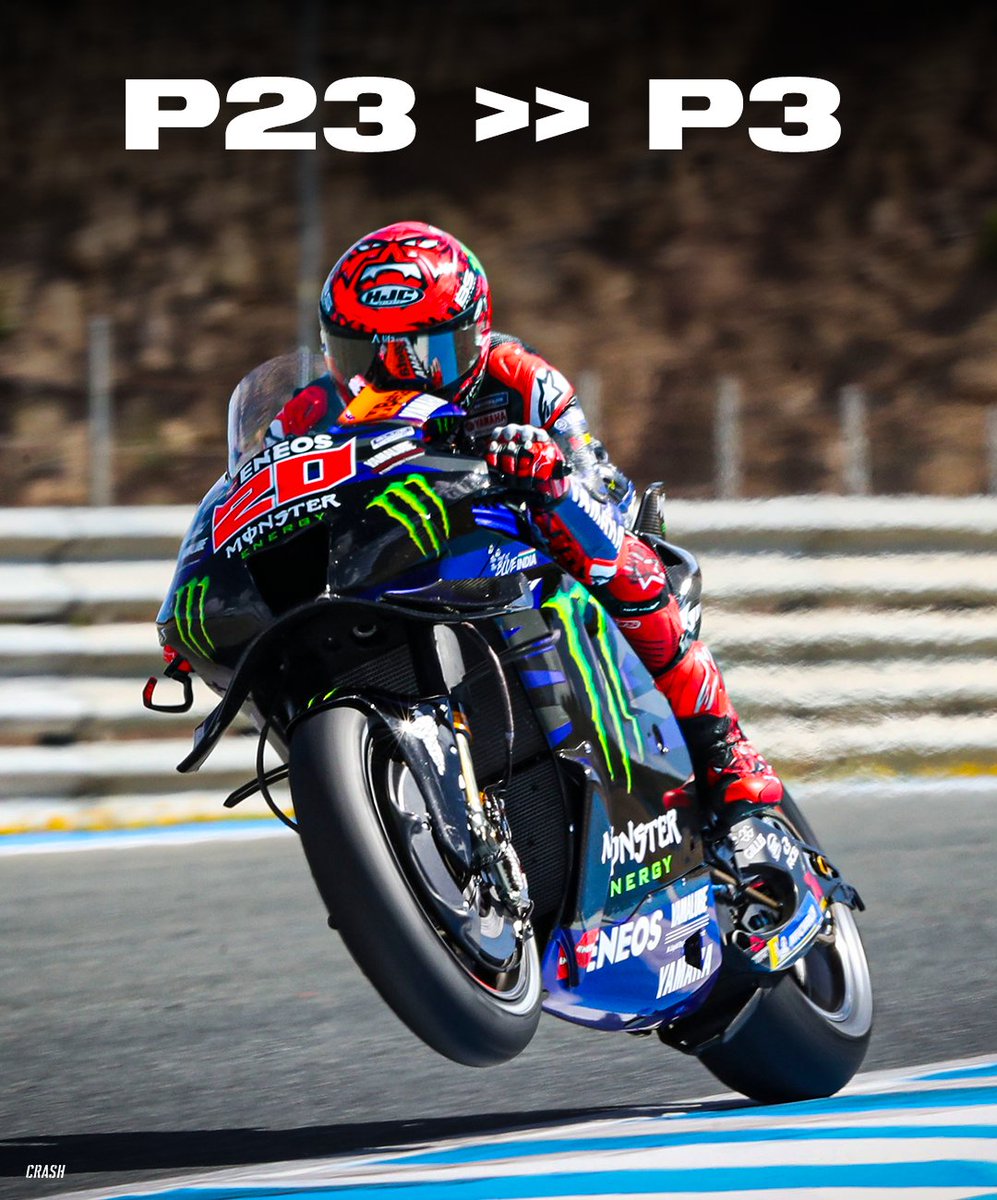 crash_motogp's tweet photo. Fabio Quartararo: From P23 to P3 🤯🥉

#MotoGP #SpanishGP https://t.co/E7ObuvUYGY
