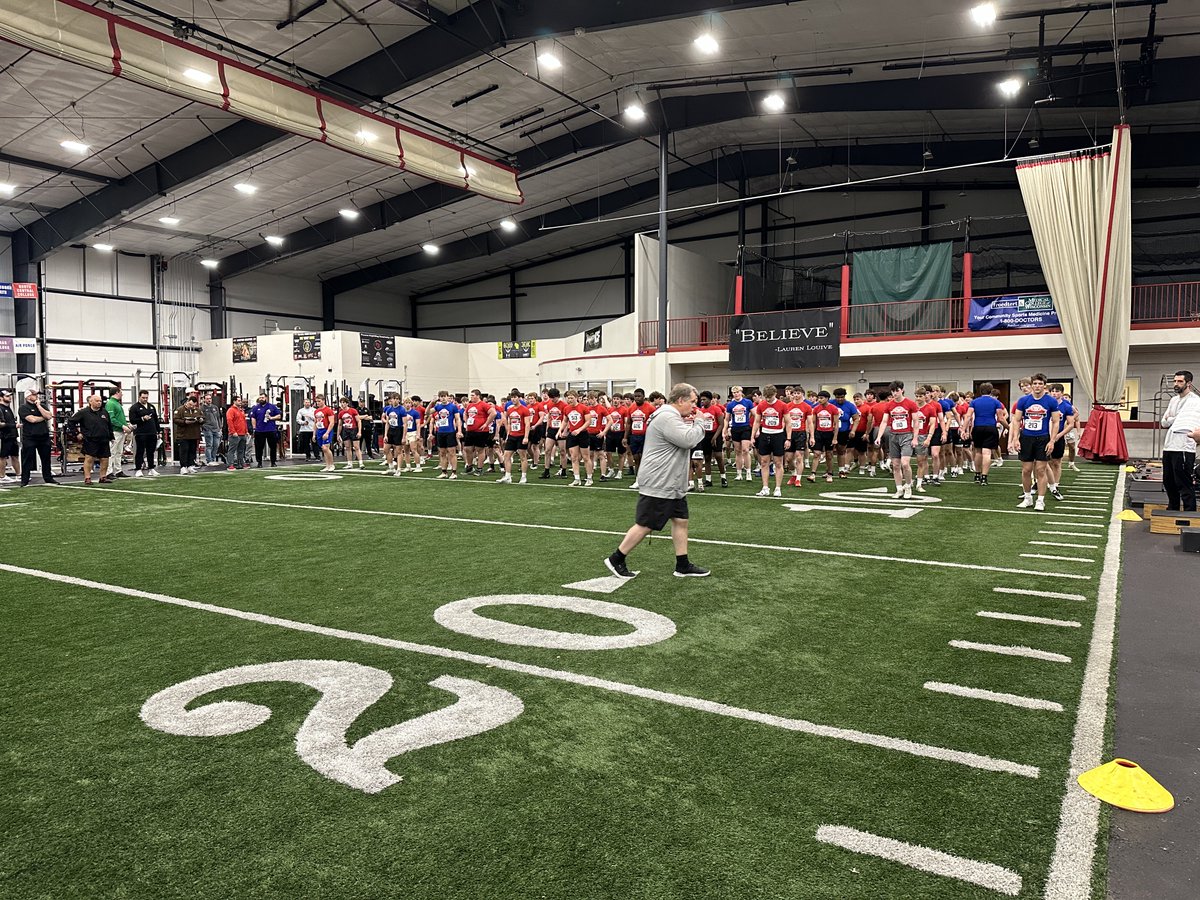 Warmups are underway for the first of five sessions of the WFCA Combine.