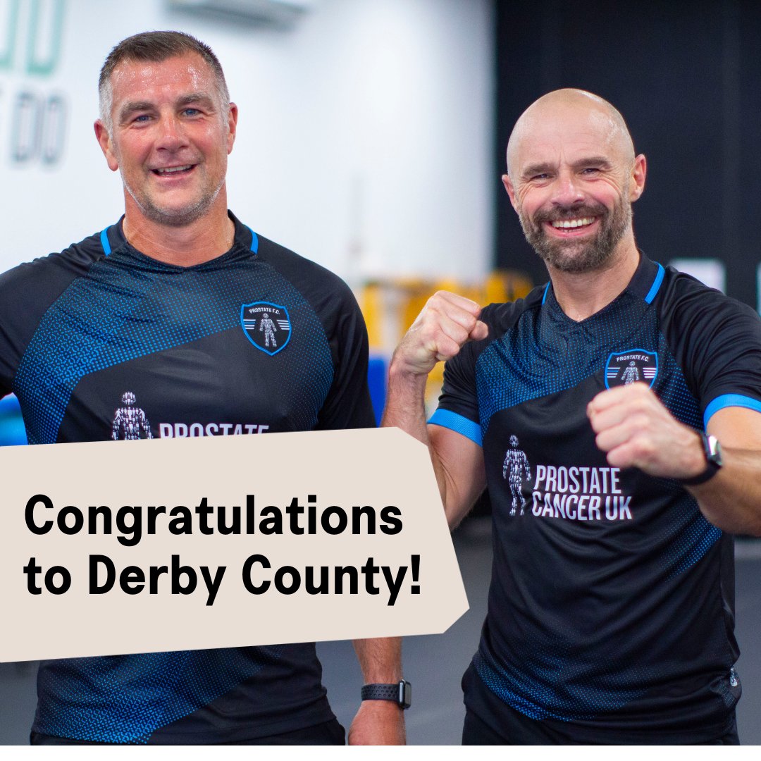 Congratulations to Paul Warne and his @dcfcofficial staff for securing promotion from @SkyBetLeagueOne! 👏 The Rams were once again big supporters of @prostateunited in 2023, raising over £5,000 to help save men's lives. 🆙 See you in the @SkyBetChamp. #DCFC l #Football
