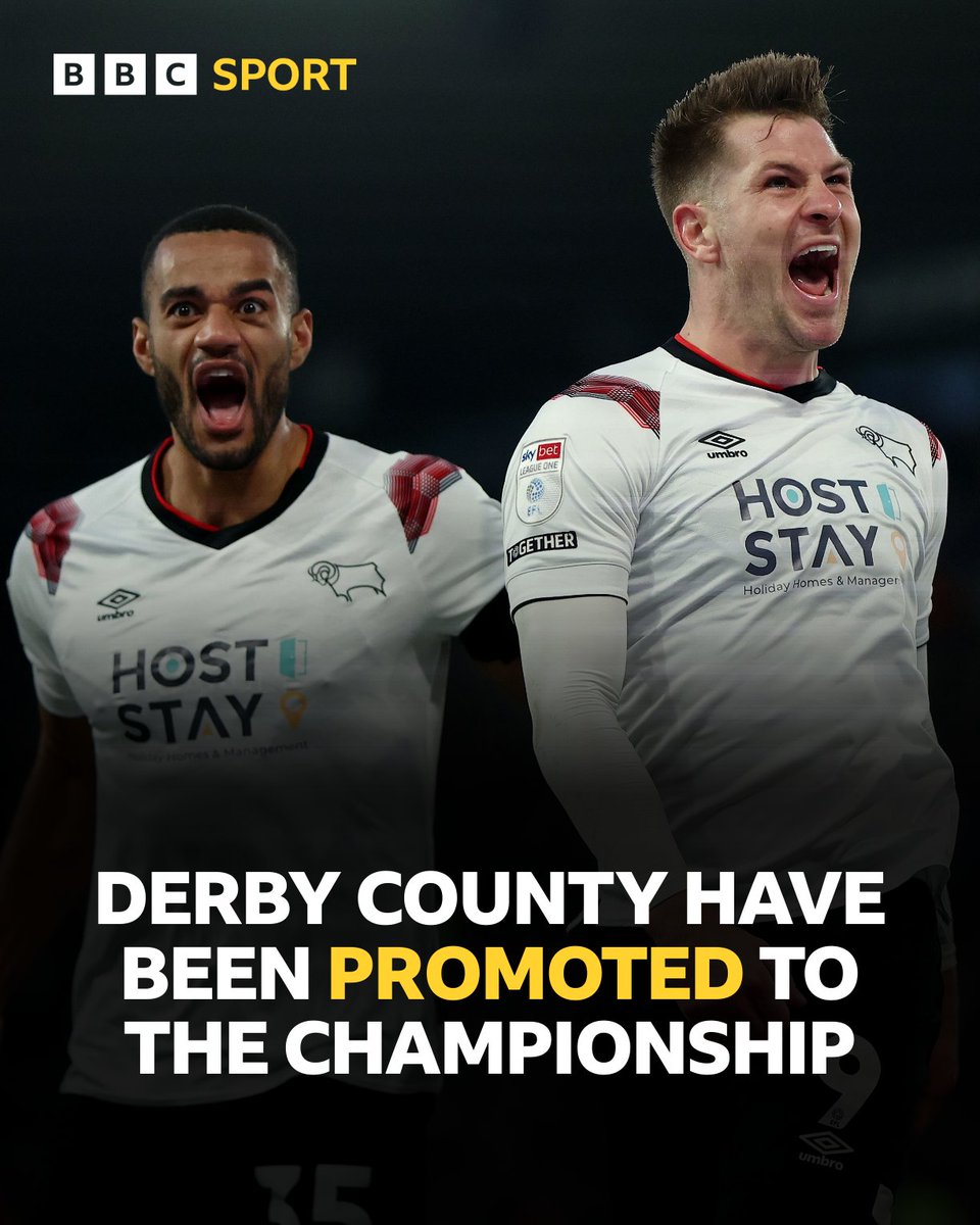 Derby are back in the Championship after two years away ⬆️ #BBCFootball