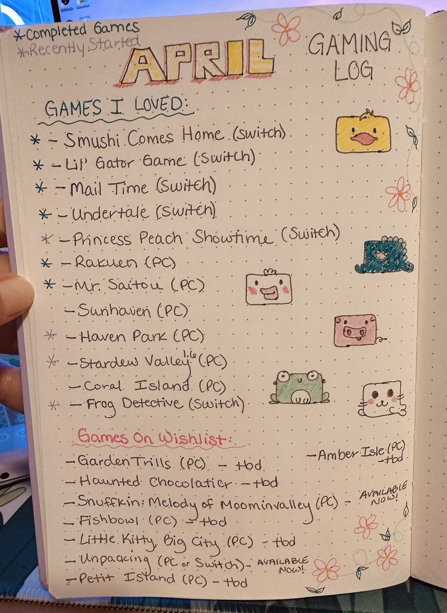 Cozy_Kates's tweet photo. April Gaming Wrap-Up 🌷
~ started Frog Detective last night and already love it. it’s so silly 🐸 🔎 https://t.co/0gomfDzlRS