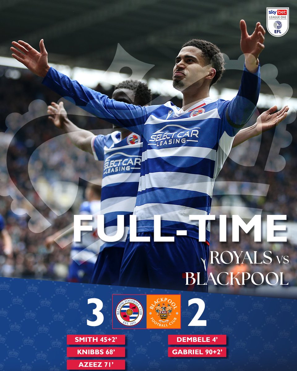 𝐅𝐔𝐋𝐋 𝐓𝐈𝐌𝐄 The season finishes with a fantastic victory against the Tangerines! Thank you once more for your support Royals! #REABPL | #ReadingFC