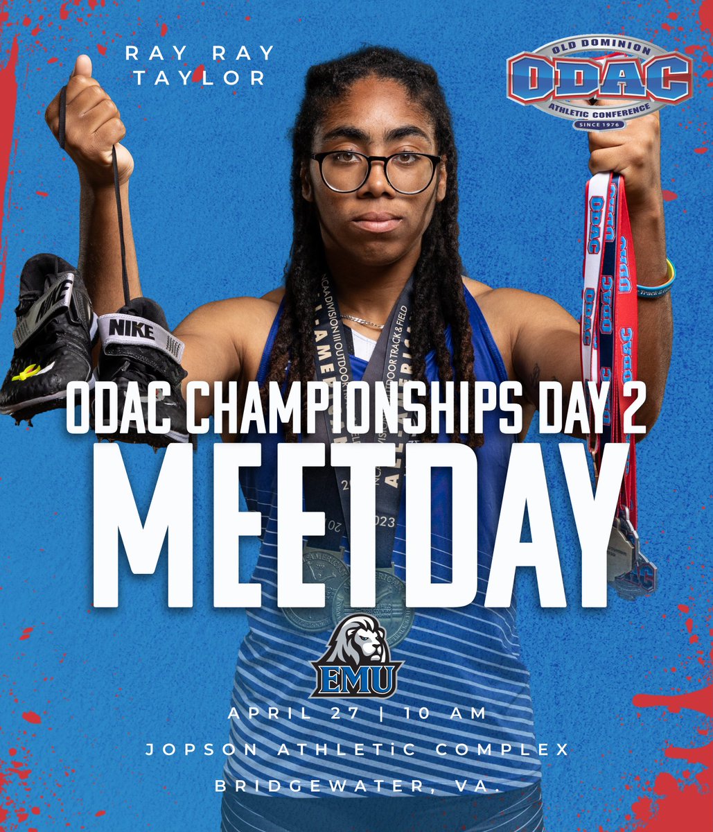 Let's 𝙍𝙐𝙉 𝙄𝙏 𝘽𝘼𝘾𝙆 for day ✌️ of ODACs! 🆚ODAC Championships (Day 2) ⏰10 a.m. 🏟️Jopson Athletic Complex - Bridgewater, Va 💻tinyurl.com/3tauyzty 📊bit.ly/3UzOsWH 🎟️tinyurl.com/38d5crsr #RoyalPride | #CompeteTogether