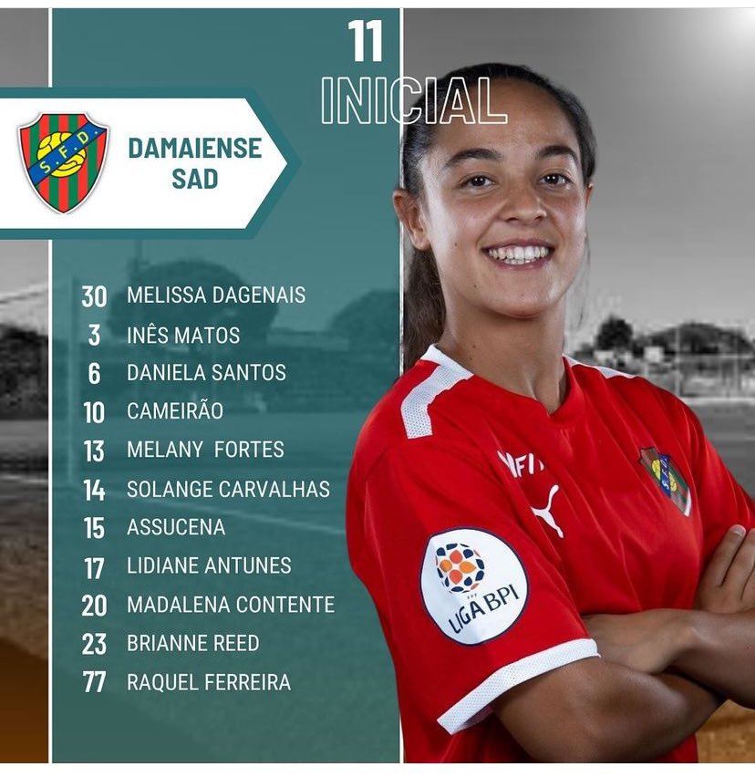 Melissa Dagenais is in the starting XI for Damaiense!

#CanWNT/#CanXNT
