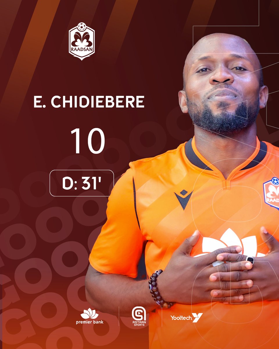 RaadsanSC's tweet photo. 𝐆𝐎𝐀𝐋 ⚽ | E. Chidiebere 😍 | Gaadiidka 0-1 Raadsan SC ✊ | Daqiiqadda 31aad. 

#RaadsanSC #SomaliNationalLeague #RaadsanFamily🧡 https://t.co/7lvk00wqg5