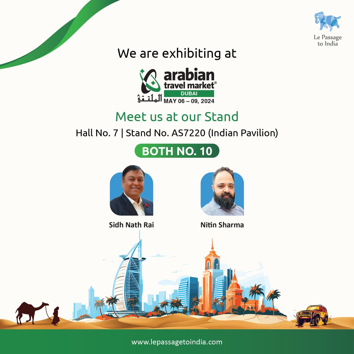 𝐖𝐞 𝐰𝐢𝐥𝐥 𝐛𝐞 𝐚𝐭 𝐀𝐓𝐌 𝐃𝐮𝐛𝐚𝐢. If you're attending, we look forward to connecting with you at the event. Feel free to reach out to schedule a meeting. See you in Dubai!
#ATMDubai #ATM2024 #ATM #Dubai #ArabianTravelMarket #TravelTrade  #LePassageToIndia #LPTI