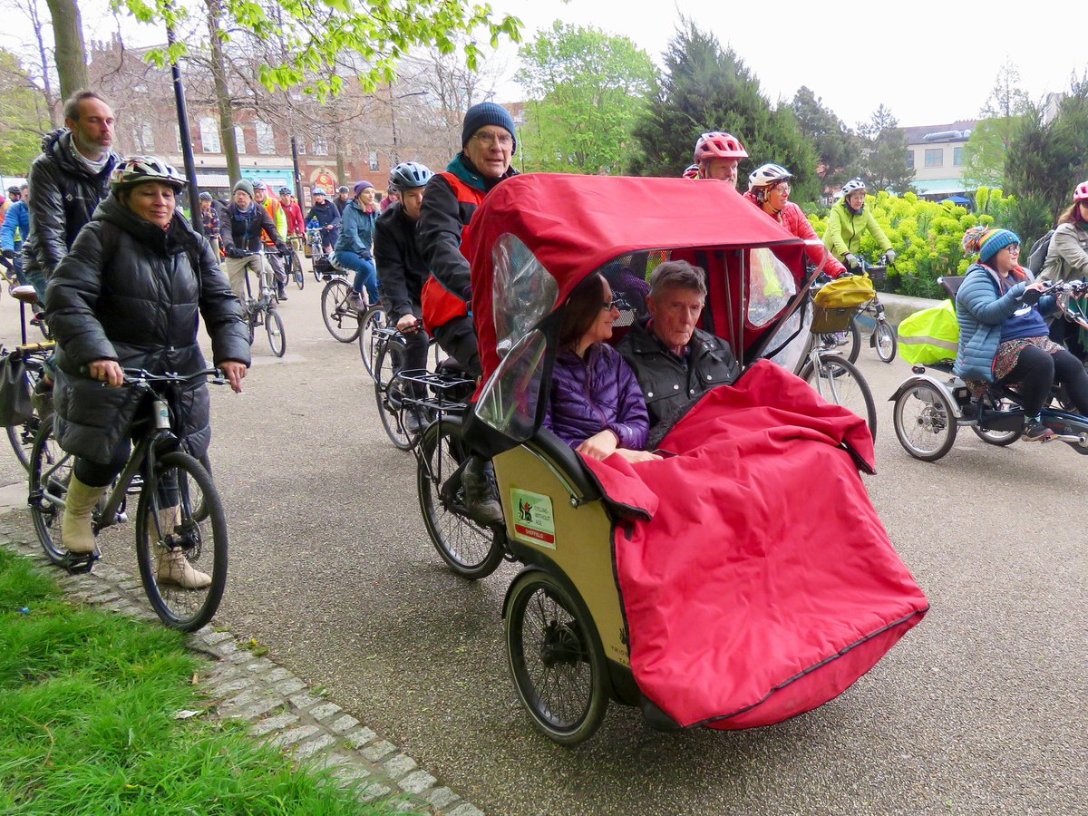 This morning saw the <a href="/CycleSheffield/">CycleSheffield</a> Big Ride take to the streets of Sheffield  for a big, family-friendly bike ride to say #Sheffield needs safe space for cycling 🚴 Riders departed  Devonshire Green at 11am for a gentle, slow loop around the city centre that looked really fun!