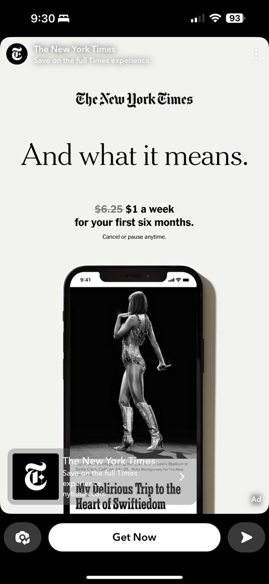 snak3sandst0nes's tweet image. “Taylor Swift is overexposed” then why are you using her for your subscription marketing?