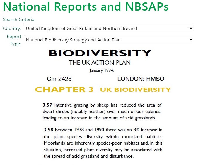 @Nick_Kempe @LandEthics @tomopre Even before that, the UK action plan for biodiversity of 1994 that was submitted to the Convention on Biological Diversity admitted that moorlands were species poor & ironically overgrazing increased apparent diversity
cbd.int/doc/world/gb/g…