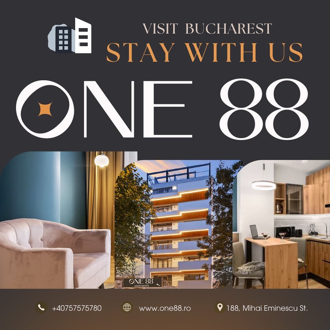 It's #Saturday! Will you spend the #weekend in the capital? #Book your perfect #apartment in the #center of #Bucharest! We are #waiting for you!
#One88 #One88Apartments #Bucharest #Romania #Weekend #CityBreak #CityCentre