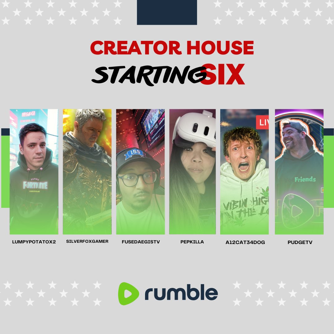 Welcome to the @rumblevideo Creator House ! @Pepkilla1 @a12cat34dog @UnclePudge_ @FusedAegis @silverfoxgamr #RumbleTakeover