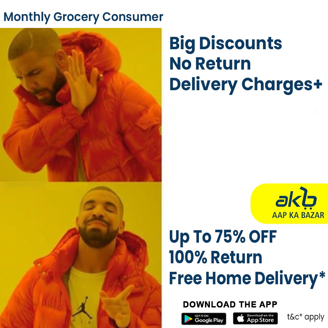 Every #grocery app promises #bigdiscounts but none can quite match the #extravaganza of #aapkabazar that gives #discounts up to #75%off #100%return availability & #freehomedelivery on order of ₹1000 in #delhi and #ncr chaos. #yahasabmilega #formonthlygrocery #food #grocery