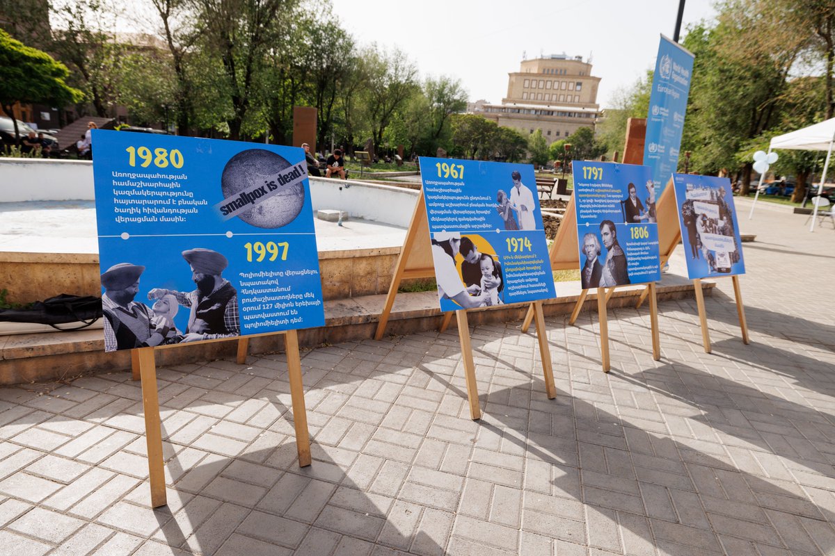 WHOArmenia's tweet photo. 🎉An open-air fair celebrating the past, present, and future benefits of vaccines with the @MinHealth_Arm, @EU_Armenia , @UNFPAArmenia, and other partners concluded the #EIW2024 in Armenia🇦🇲! Thanks to all for joining us in celebrating vaccines. #EveryDoseCounts #EIW2024 https://t.co/NzF072tX7U