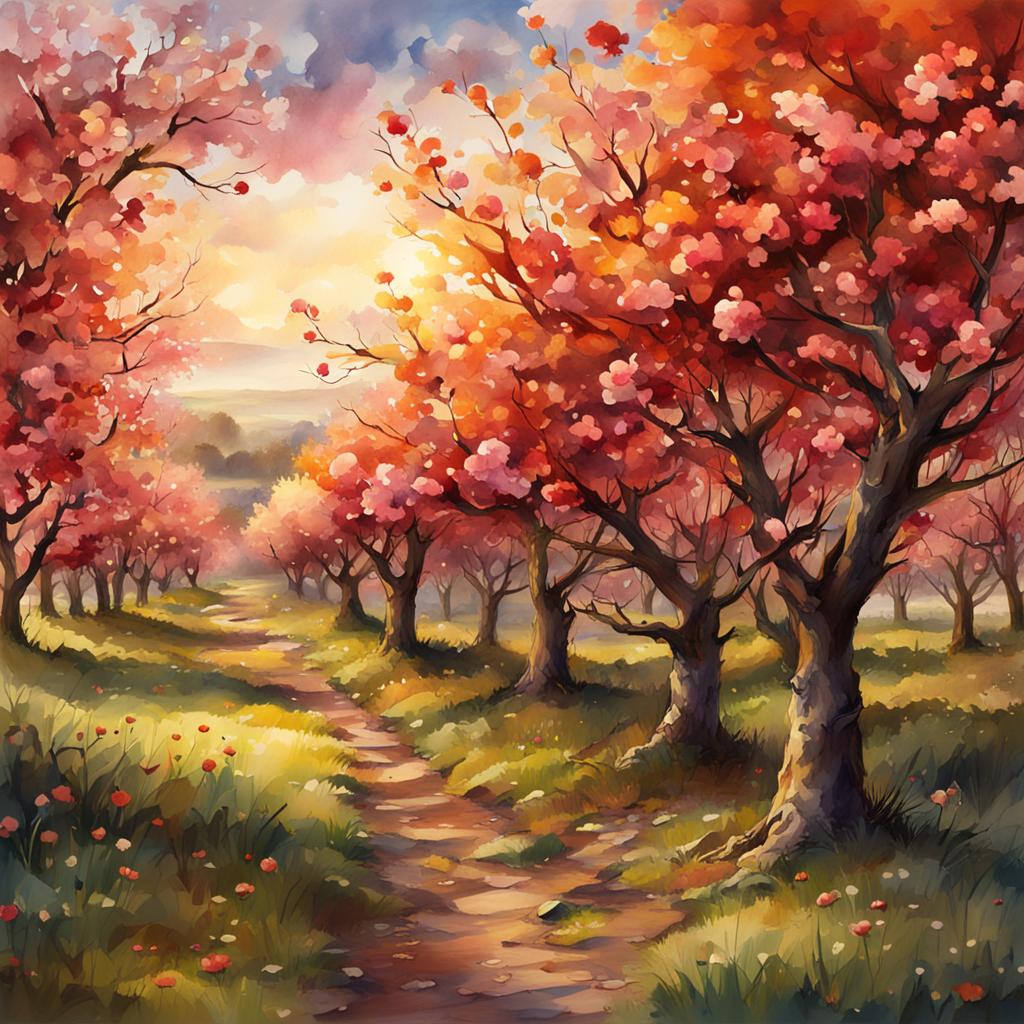 Springtime  Evening, Orchards County Armagh #irishart #irishartist  #irishartists #irishartforsale #irishartcollectors #irishartgalleries   #irishlandscapes #irishlandscapesketch #nftdealer #nftinvestor #nftinvestors   #nftart #nftartist #nftcommunity #nftcollector #nftcollectors
