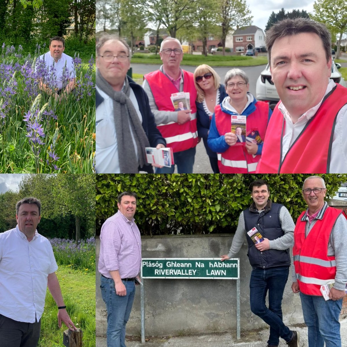 Busy couple of days of @labourparty canvassing in Swords with @duncansmithtd 🎭 Swords Cultural Quarter 🚌 Busses 🚷 Paths 🌳 Trees 🚧 Potholes 🚜 Grass cutting Weather was just as good as the engagement on the doors. #LE24