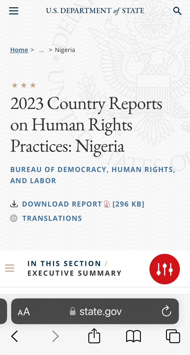 Breaking;

US Department of State Report on Human Rights Practices INDICTS Nigeria President Tinubu, Senators, Legislators, Military, Police, Governors  of serious VIOLATIONS of NIGERIA CITIZENS RIGHTS  

Noted

“103 Innocent ENDSARS victims Buried by Nigeria Government”

AND