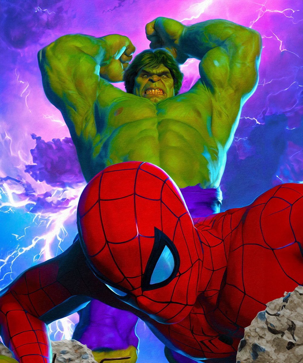 Hulk Smash ... look out Spidey!
Artwork by @markspearsart

#SpiderMan #Hulk #incrediblehulk #Avengers #comicbookart