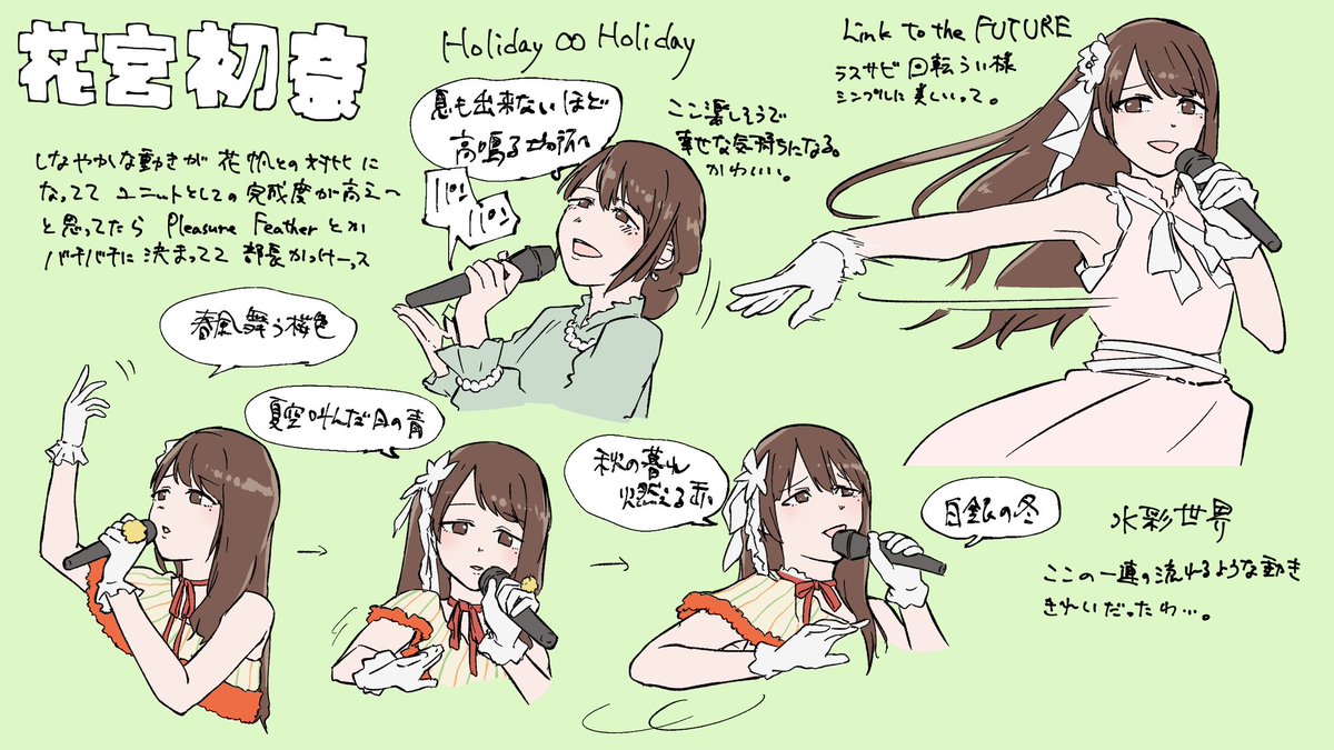 蓮のライブ初めて視聴する人の #蓮ノ空2nd千葉Day1 レポです。
キリないから描いてないけどハッピー至上主義!とTrick&amp;Cuteのダンスが好きです。

つづく。 