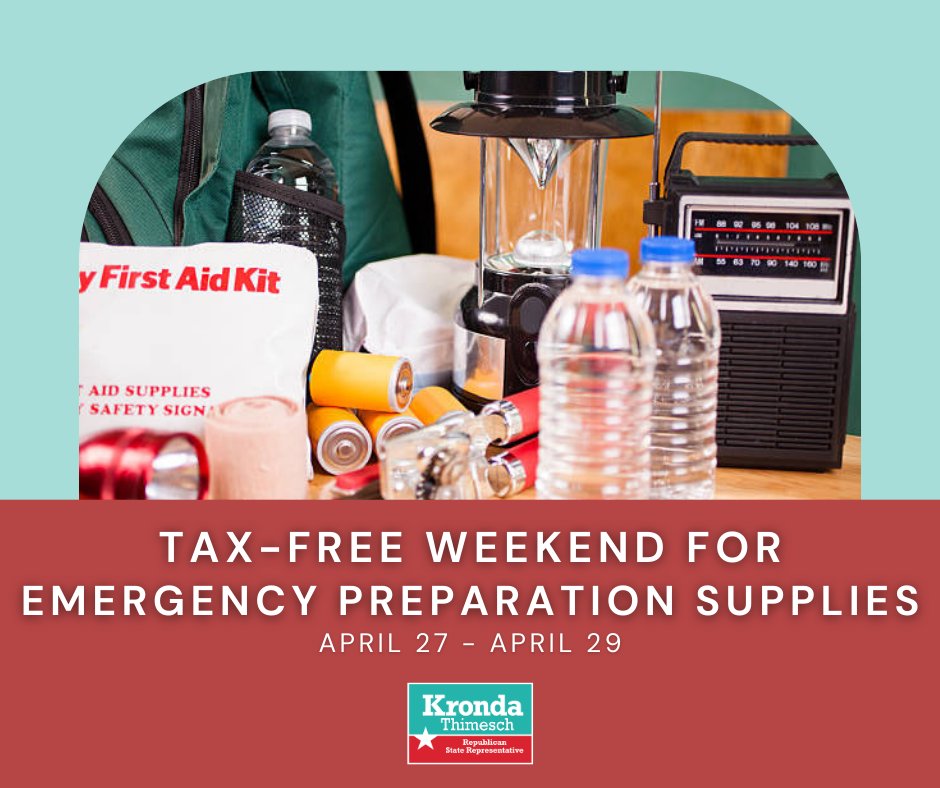 Texans are no strangers to severe and unpredictable weather. Stay ahead of the curve and prepare for the unexpected during the #TaxHoliday. From April 27th through the 29th, certain emergency preparation supplies will be tax-free. Click the link below for a full list of…