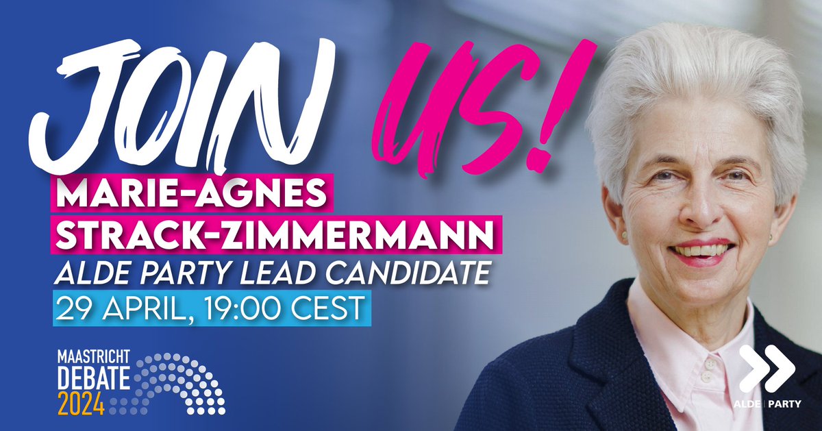 🇪🇺 Just a few days to go until our liberal lead candidate @MAStrackZi takes the stage at the #MaastrichtDebate ahead of the European elections! Mark your calendar and find out how to watch the debate on Monday 29 April at 19:00 CEST: bit.ly/4bbtaEx