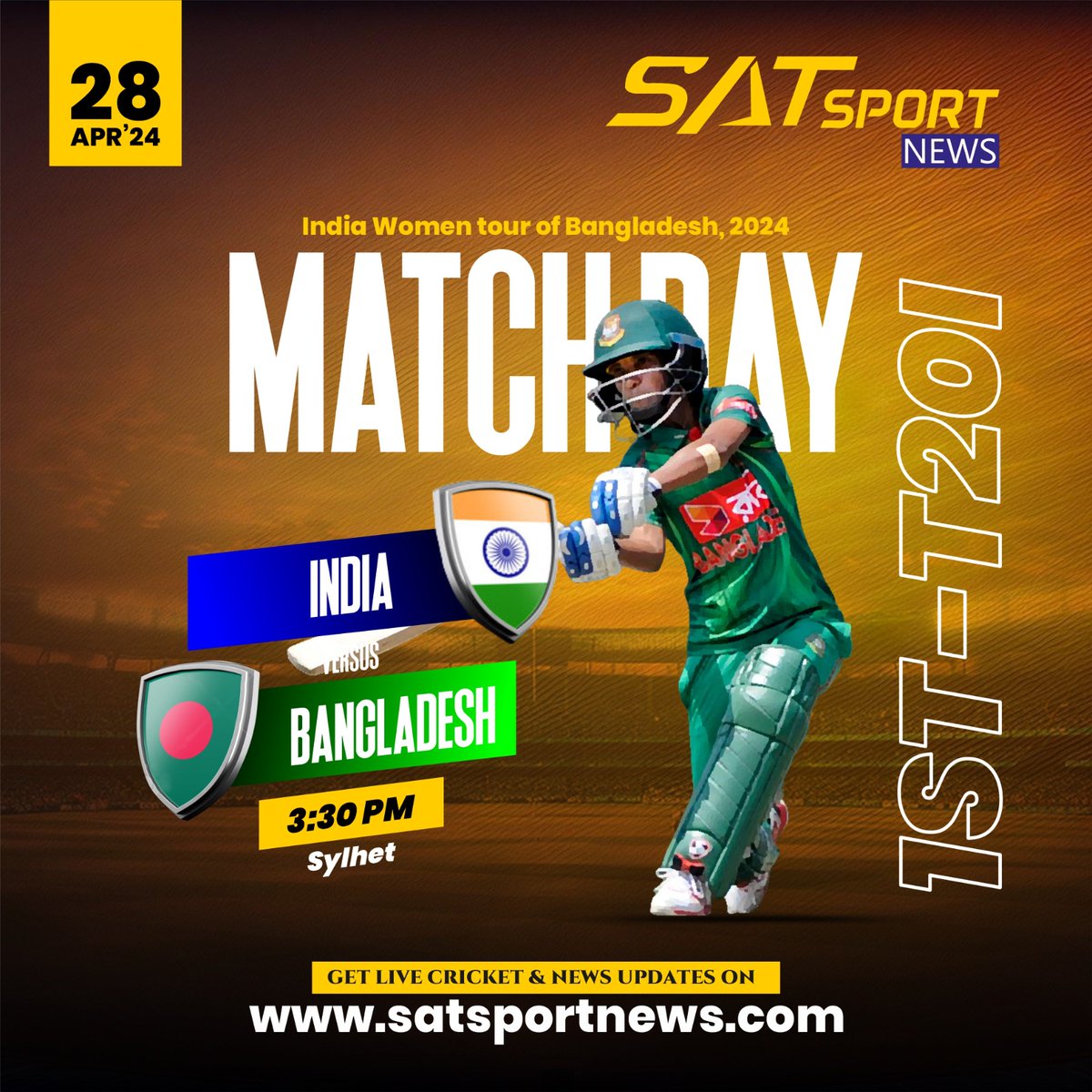 🙋🏻‍♀️🙋🏻‍♂️ WELCOME TO #SATSPORTNEWS 🙋🏻‍♀️🙋🏻‍♂️
🏆
👑 #ASIA'S #BEST #LIVE #SPORTS #NEWS WEBSITE 👑

💥🏆India Women tour of Bangladesh, 2024🏆💥

🥎🏏INDIA W 🆚 BANGLADESH W🏏🥎 🔥1ST T20I🔥3:30 pm🔥
🏆🥎

✅ ALL 'INDIA W 🆚 BANGLADESH W ' MATCHES AVAILABLE ON SATSPORTNEWS🏆