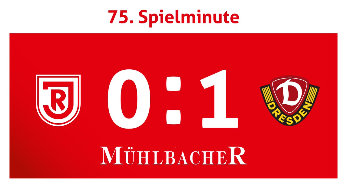 75. | Die #Jahnelf liegt mit einem Tor zurück, drängt die Dresdner immer weiter in die eigene Hälfte. Weiter dranbleiben, Männer ✊⚪🔴 #SSVSGD | 0:1 | #miaspuinfiaeich