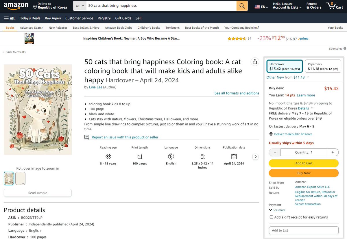 linalee_studio's tweet photo. ๐Published 2 books on Amazon!๐
Author : Lina Lee
๐<Where Am I?>
Children's book
https://t.co/IjzdPFdbJh (eBook, Paperback / 40 pages)
๐<50 cats that bring happiness Coloring book>
https://t.co/2bHWD6dhRu (Hardcover, Paperback / 100 pages)
#amazonbooks #kidsbooks #LinaLee https://t.co/OK3t1XpN0J