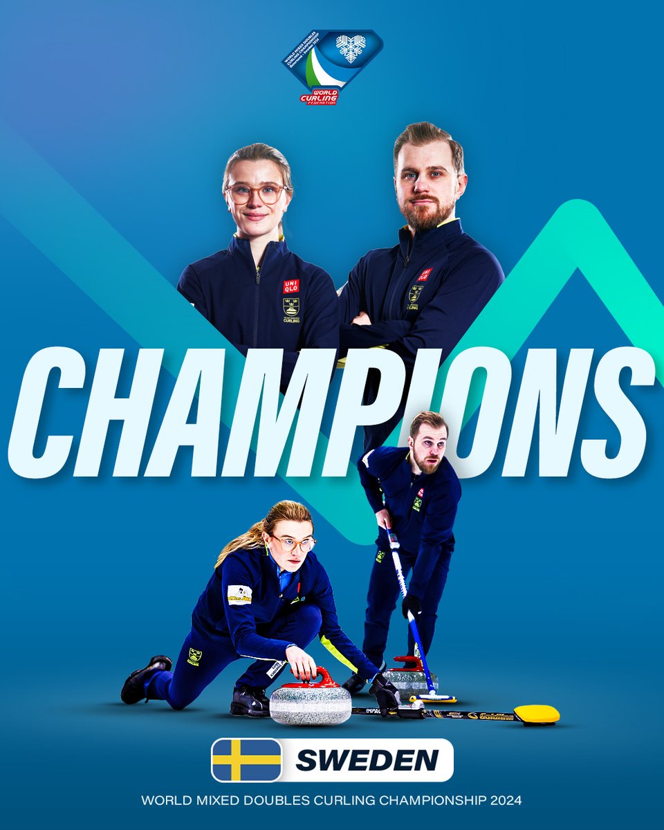 CHAMPIONS!!! 🏆 Congratulations to Sweden on winning the World Mixed Doubles title! 💪🇸🇪 

#WMDCC