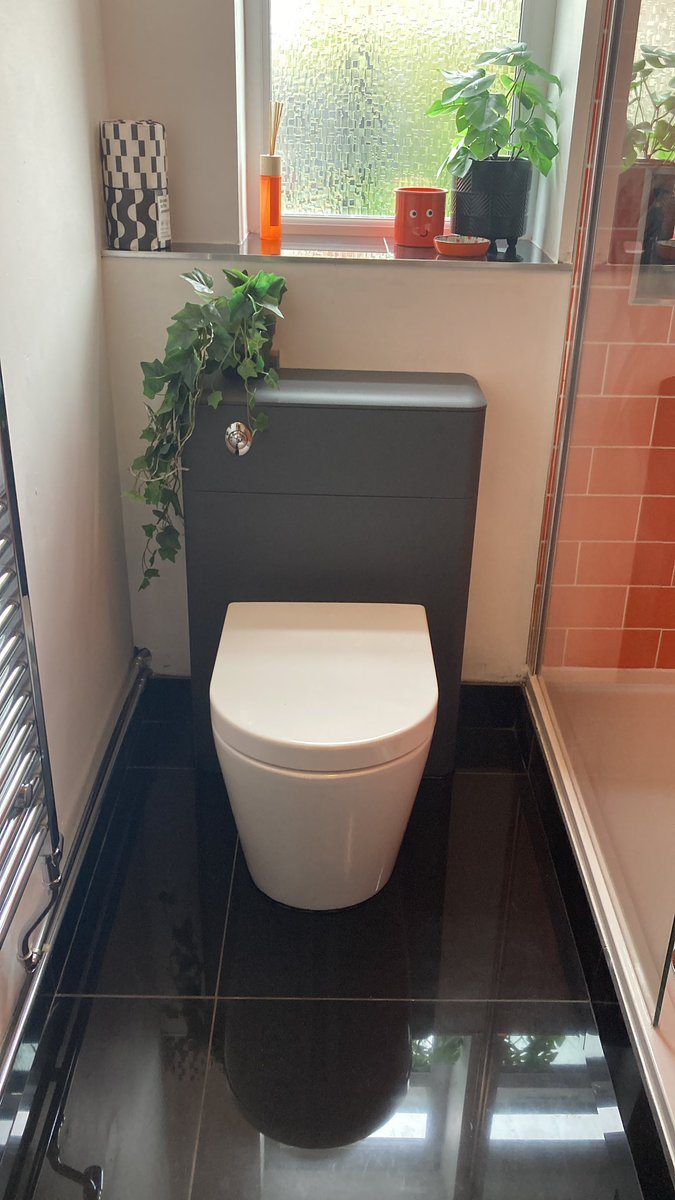 Final bit of the bathroom done - the previous toilet didn’t fit properly so was totally bodged. This matches the vanity and looks smashing!