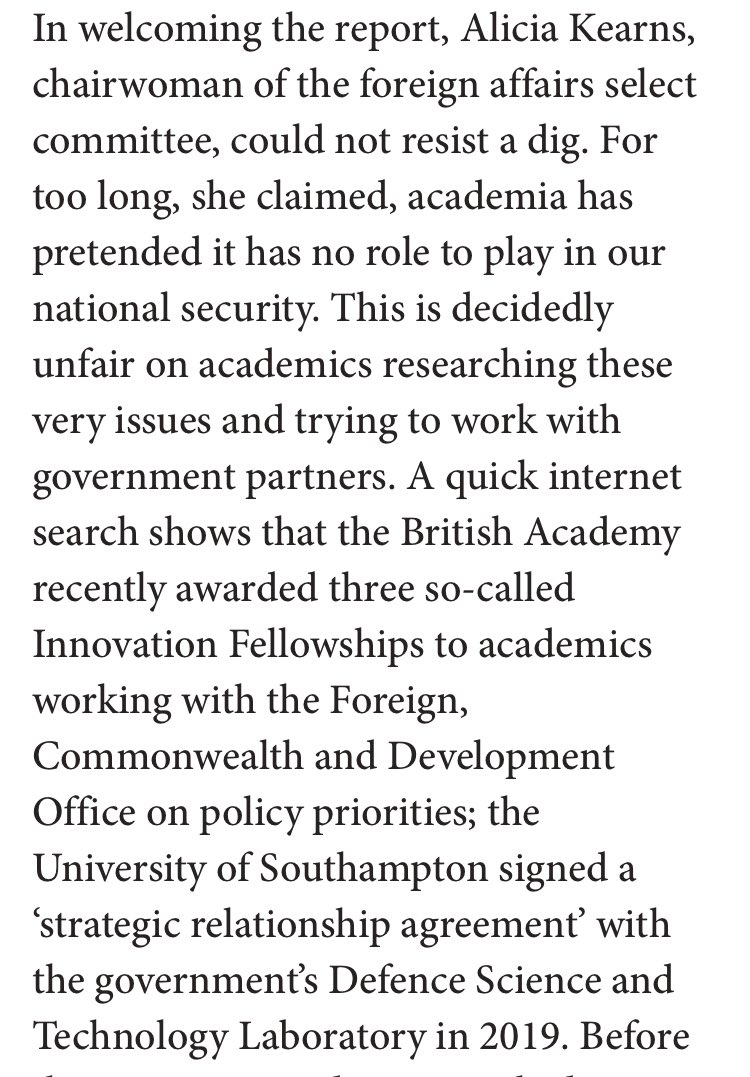 Good by @RoryCormac for @spectator - the best way to reduce security risks in universities is to fund them properly! Also skewers the myth that researchers have not engaged with policymakers (including through our @BritishAcademy_ Innovation Fellowships) spectator.co.uk/article/how-to…